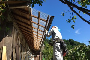 【雨樋修理・雨樋交換】奈良県橿原市T様邸　火災保険で雨樋の交換の工事をしました。
