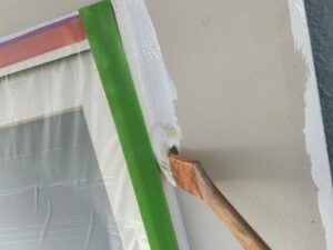 名張市 鉄部塗装 窓まわり1回目塗装
