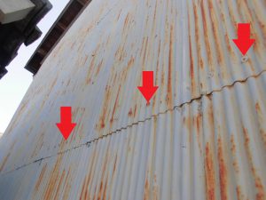 奈良県桜井市　外壁カバー工法でプリント鋼板の下地材打ち