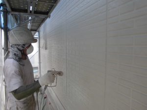 奈良県宇陀市S様邸　外壁上塗り（3回目）塗装