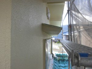 奈良県宇陀市I様　モルタル外壁にエスケープレミアムシリコンを上塗り3