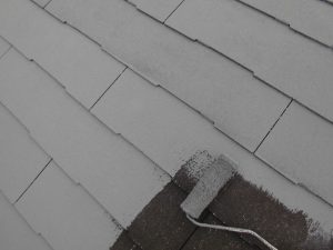 奈良県橿原市　スレート屋根にガイナ塗装2