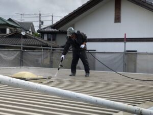 名張市　屋根塗装　高圧洗浄3