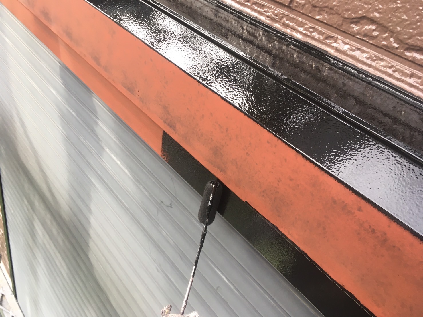 宇陀市D様邸 雨戸ボックス 中塗り クリーンマイルドウレタン