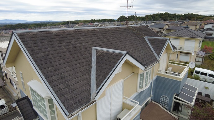 名張市S様邸 屋根塗装 施工前のスレート屋根